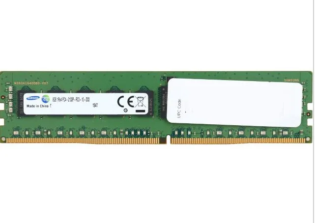 Green 288-pin DDR4 DIMM, black chips, no heat spreader