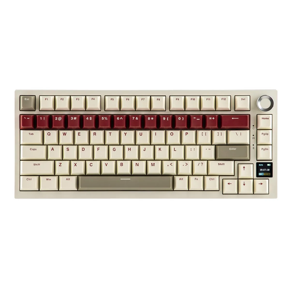 Epomaker Epomaker AK820 PRO 75% Wireless Gaming Keyboard with TFT Screen and Knob, Beige — photo du produit
