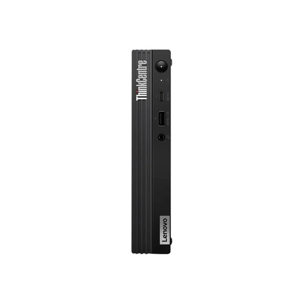 Small black Lenovo ThinkCentre M80q Tiny desktop with wired mouse