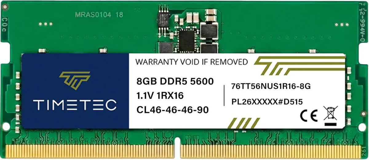 Timetec Timetec 8GB DDR5 5600MHz CL46 SODIMM Laptop RAM — produktbild