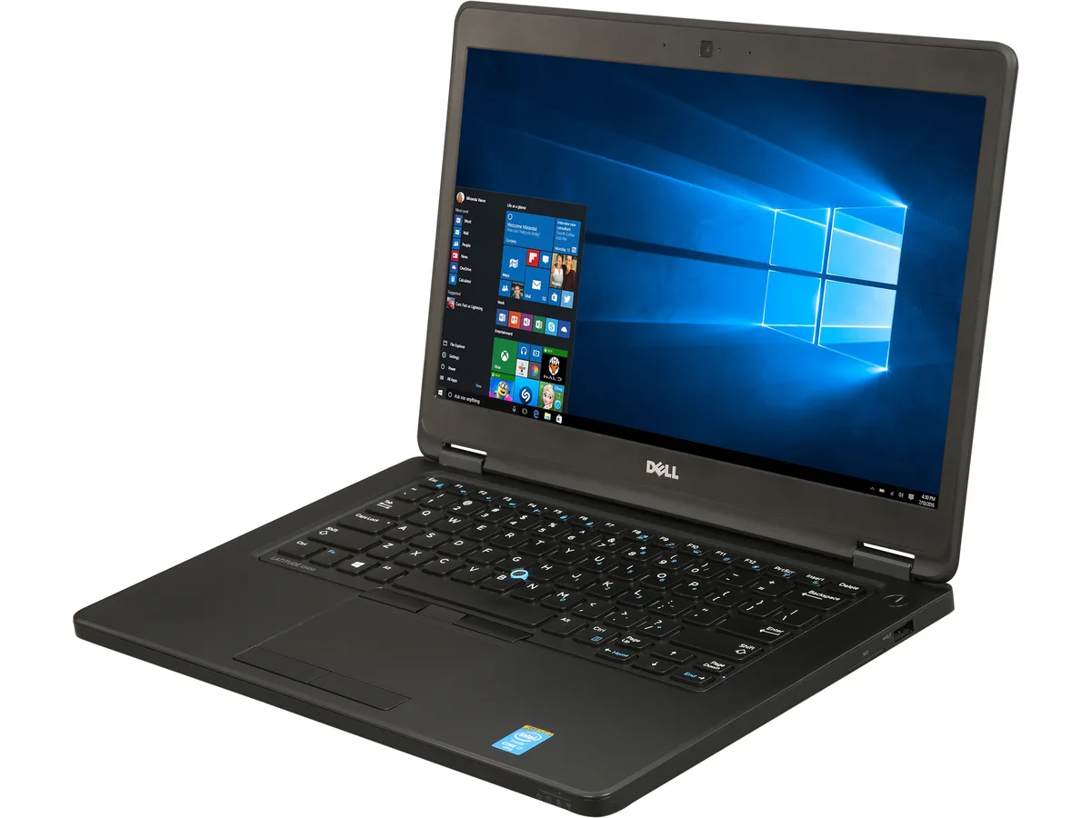 Refurbished Dell Latitude E5450 laptop, 14.0 inch matte black chassis, Grade B condition