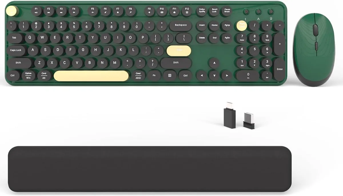 TUKO TUKO Wireless Keyboard & Mouse Combo 104 Keys Dark Green — produktbild