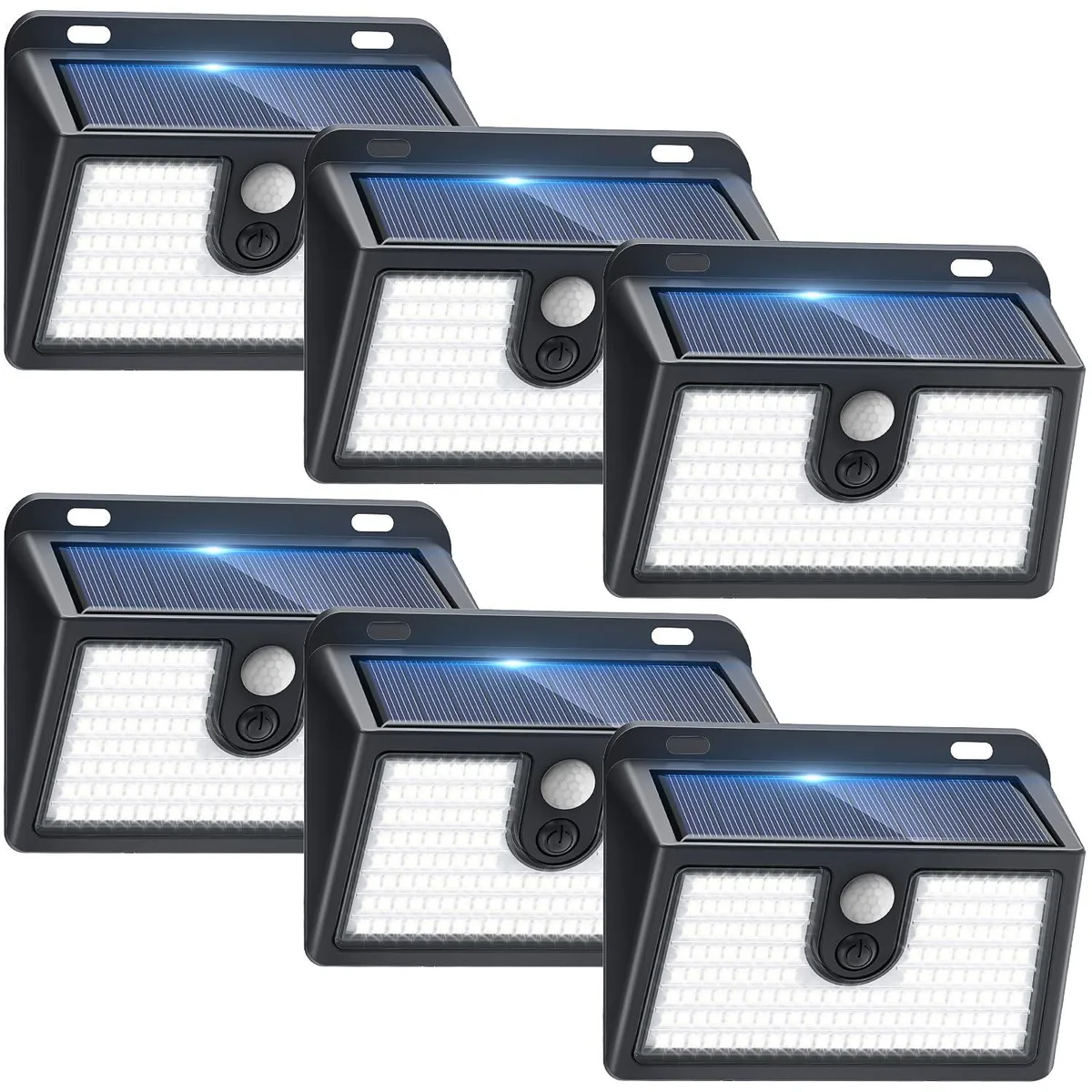 CLAONER SL356AB-CA Solar Motion Sensor Landscape Lighting 6 Pack 800 Lumens 149 LED 120° 26FT IP65 12V — toote foto