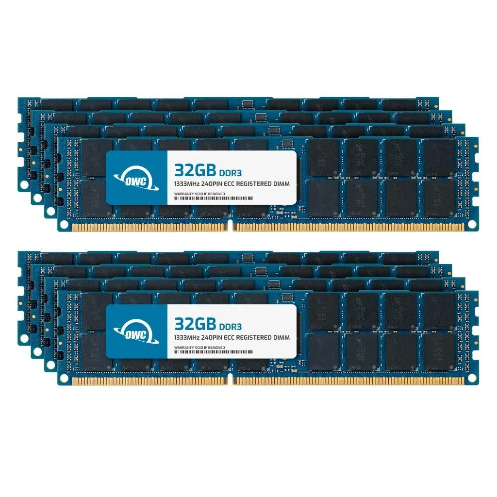 OWC OWC 256GB (8x32GB) DDR3L 1333 PC3L-10600 CL9 4Rx4 240-pin 1.35V ECC Registered RDIMM Server Memory Kit — photo du produit