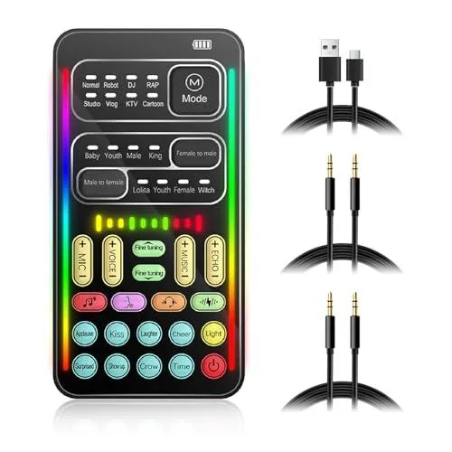  VBESTLIFE Vbestlifeuwz9agekd4 5.1 Sound Card 8 Voice Changes LED Lights — 商品照片