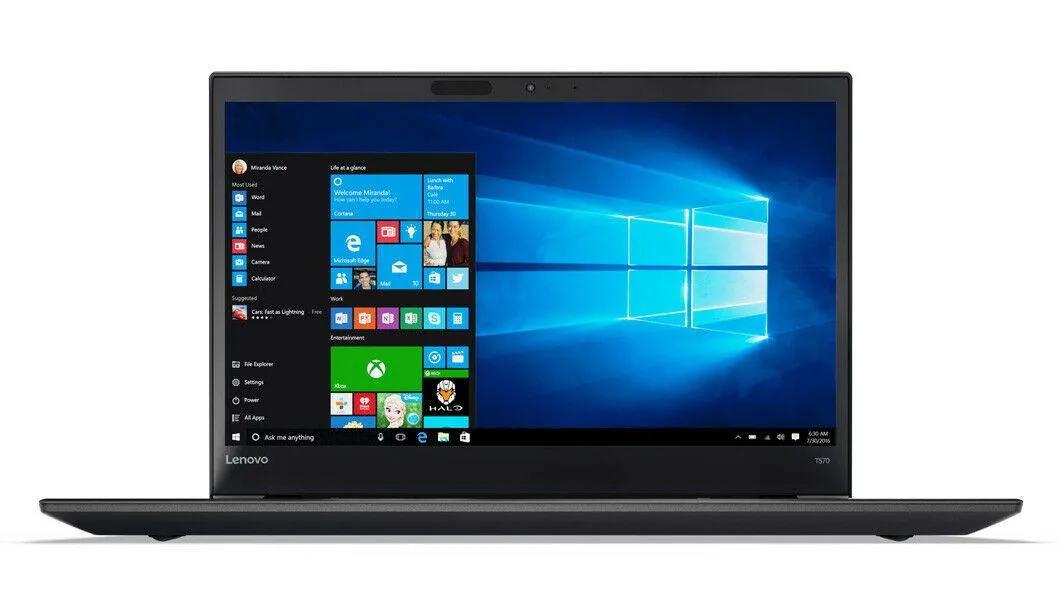 Black 15.6 inch ThinkPad T570 laptop closed matte finish