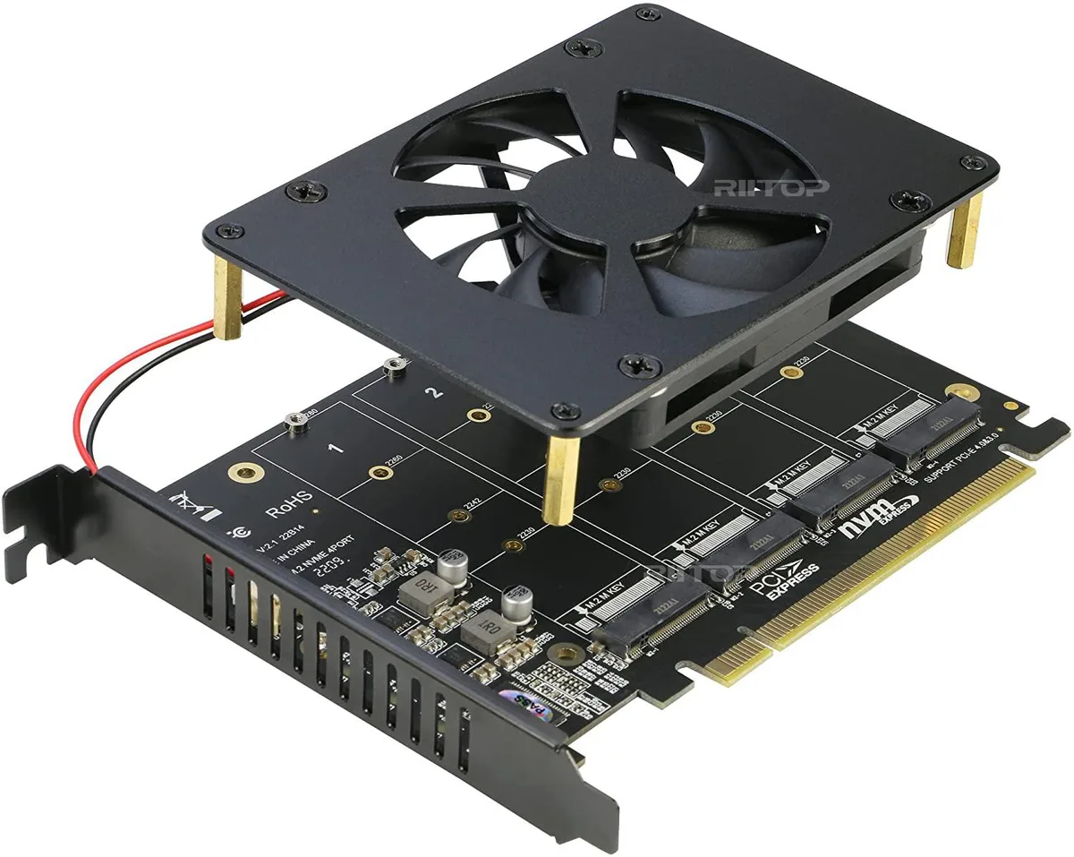 RIITOP RIITOP 4P-NVTPCE16X 4-Port NVMe Expansion Card — תמונת המוצר