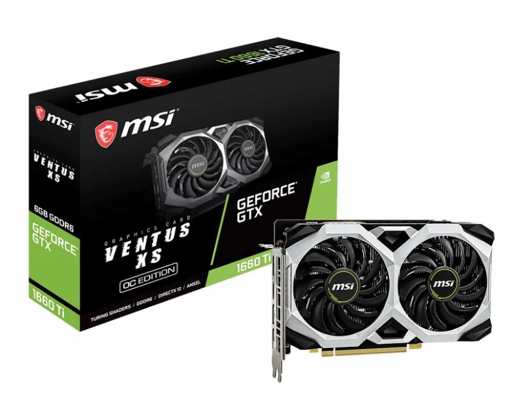 MSI MSI GTX 1660 Ti Ventus XS 6G OC graphics card — product photo