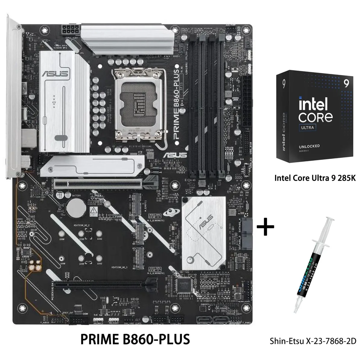 ASUS ASUS PRIME B860-PLUS & Intel Ultra 9 285K Combo Intel motherboard — product photo