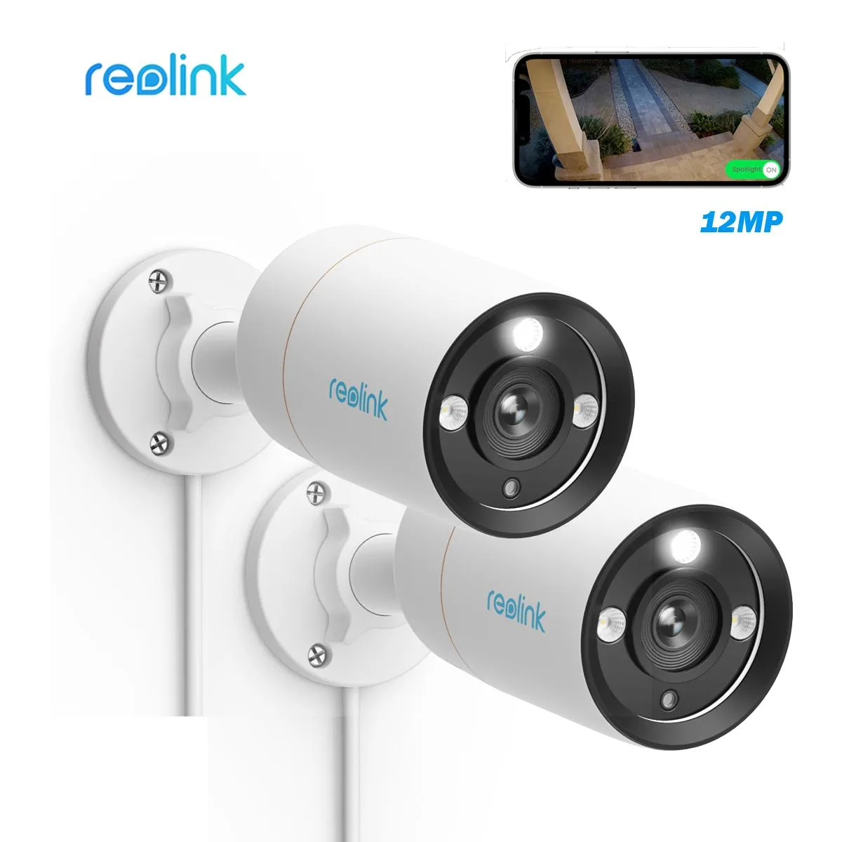 Reolink Reolink RLC-1212A 12MP 6K PoE Bullet Network Camera 2 Pack — 제품 사진