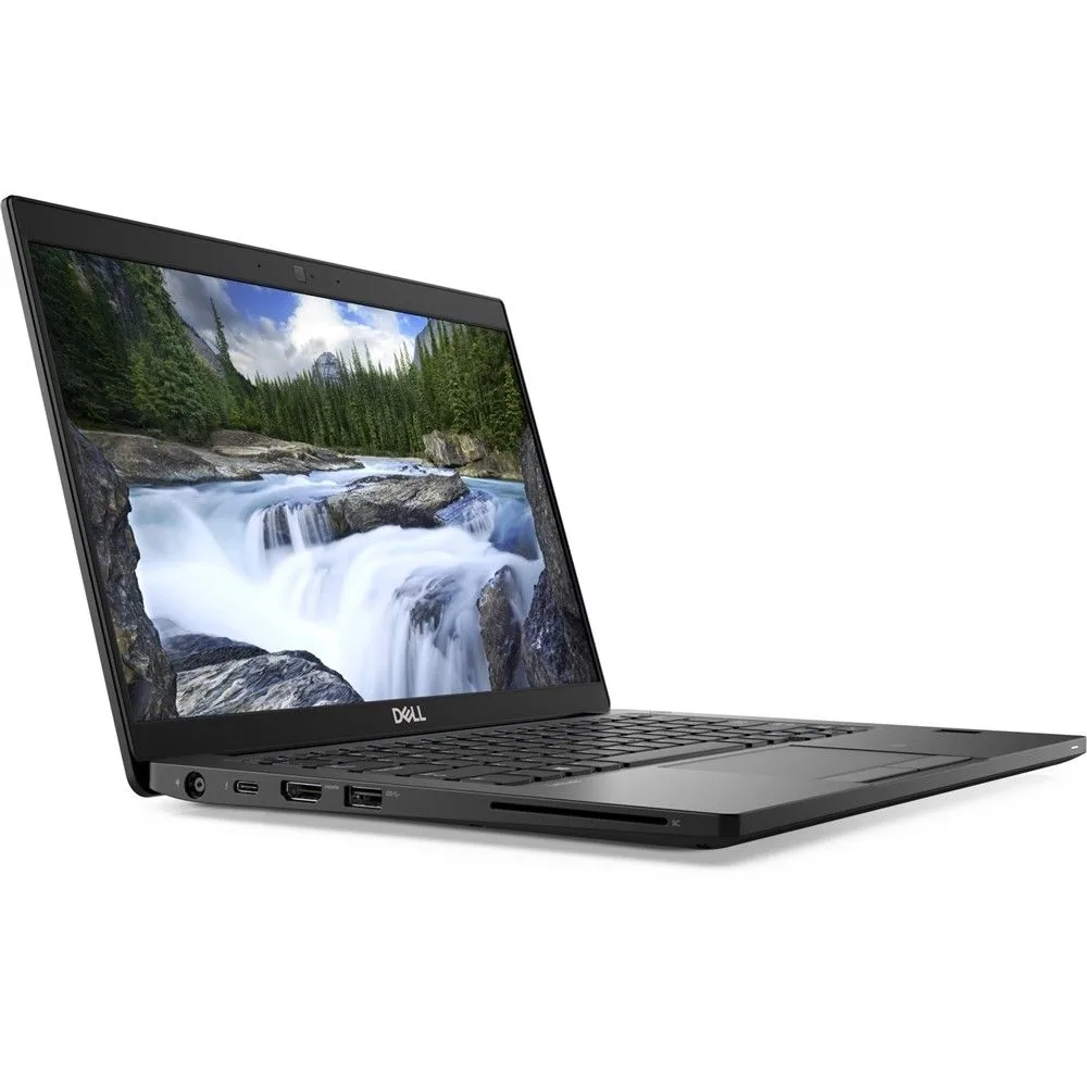 Black 13.3 inch laptop with non-touch display and backlit keyboard
