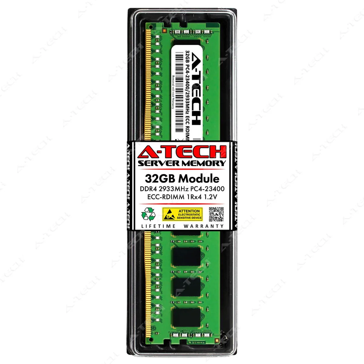 A-Tech A-Tech 32GB DDR4 2933 MHz ECC RDIMM 1Rx4 288-Pin Server RAM — photo du produit