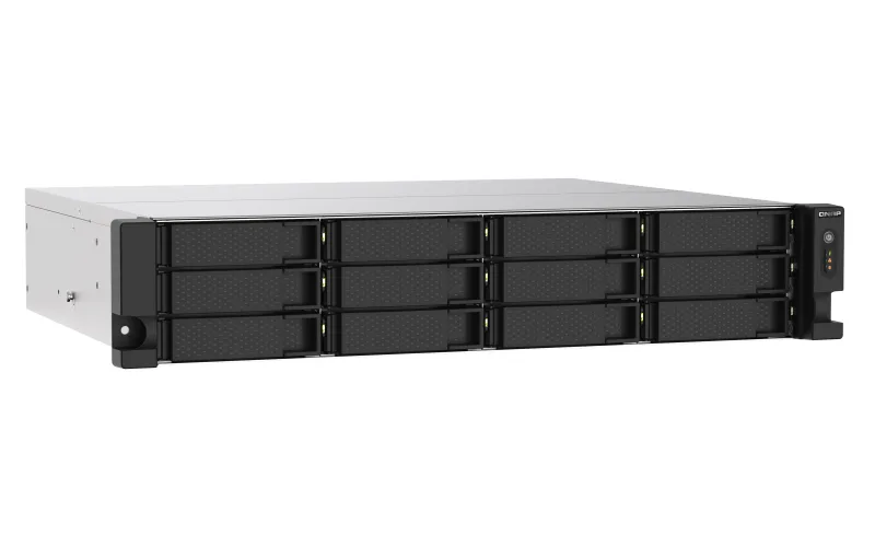 Qnap Qnap TS-1273AU-RP-8G-US 2U 12-bay rackmount NAS Ryzen V1500B 2.2 GHz 8GB DDR4 2×2.5 GbE redundant PSU — 제품 사진