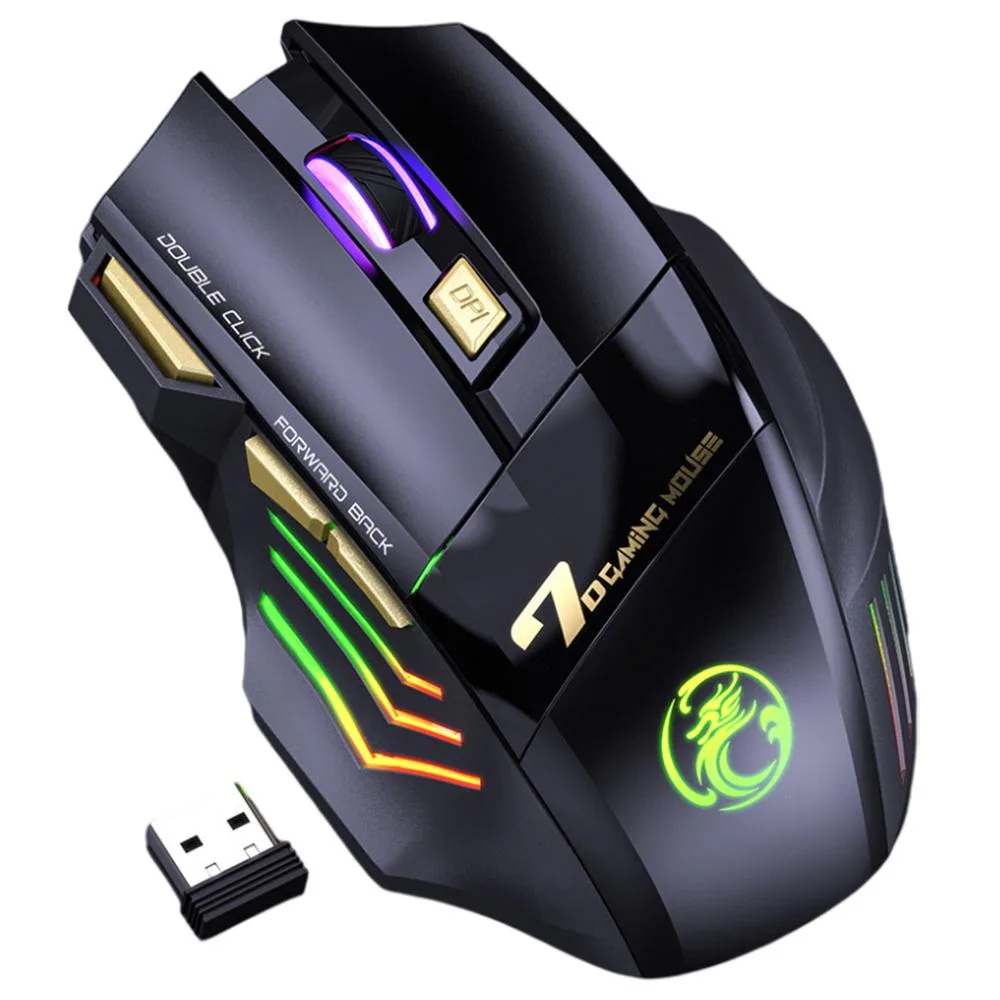 Hitoor Hitoor Wireless Gaming Mouse Black 7 Buttons 3200 DPI RGB — fotografia produktu
