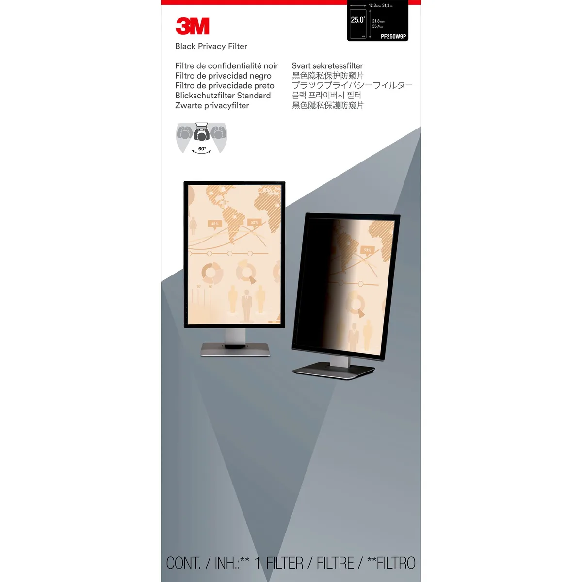 3M 3M PF250W9P 25" Widescreen Privacy Filter ssd accessory — 제품 사진