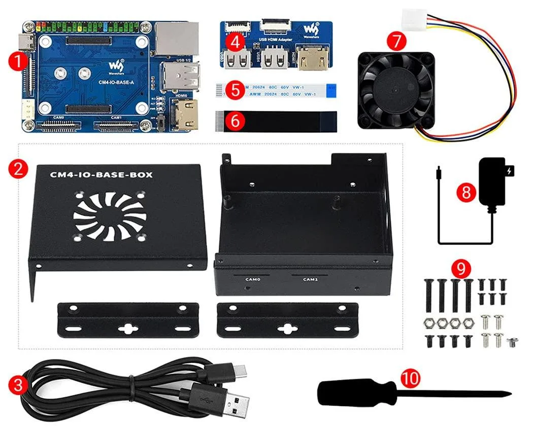 Enclosed development board with fan, ports and wall-mount holes