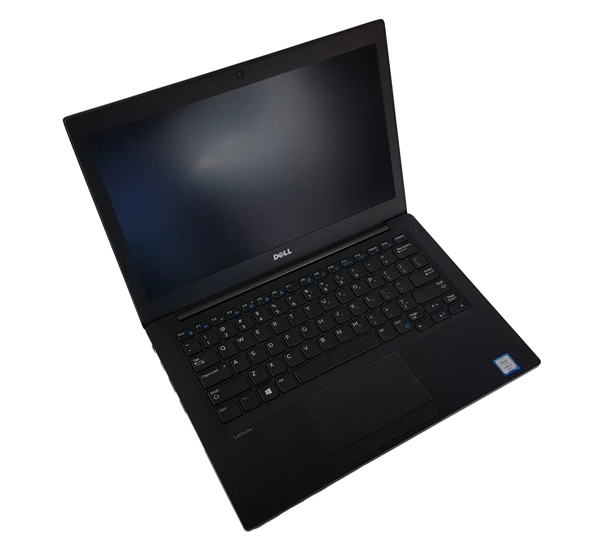 Compact 12.5 inch matte black business laptop with full HD display and backlit keyboard