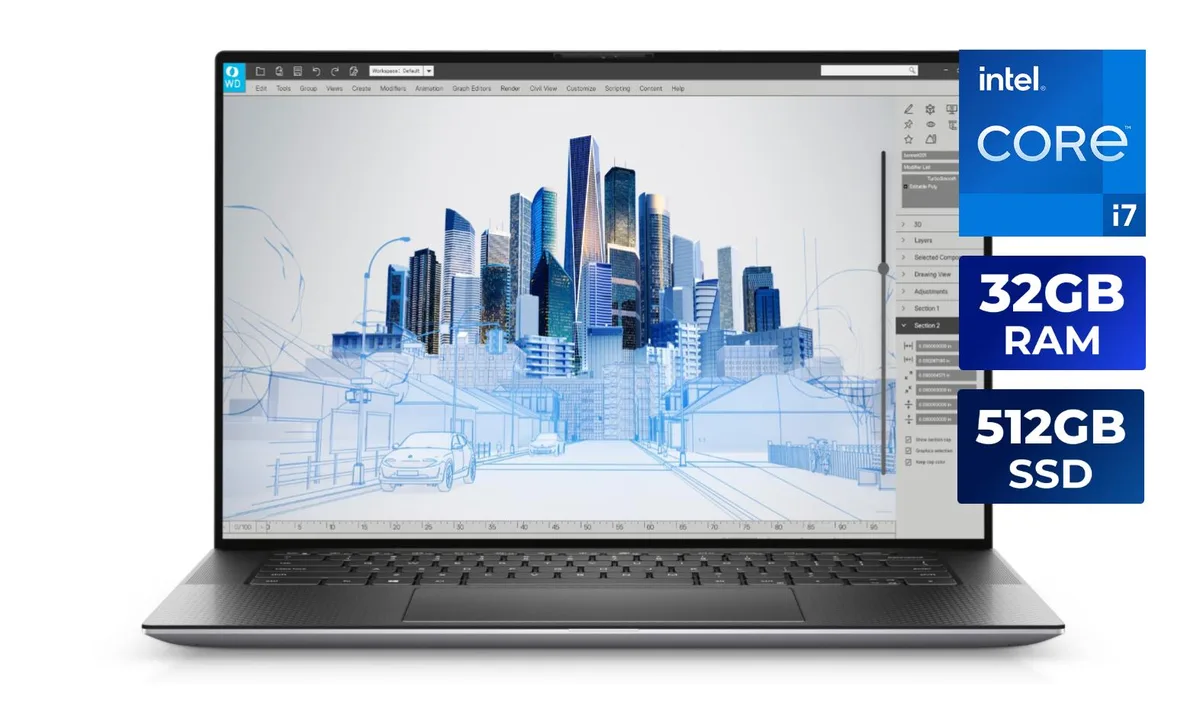 Silver Dell Precision 5560 laptop, 15.6 inch non-touch screen, Grade A condition