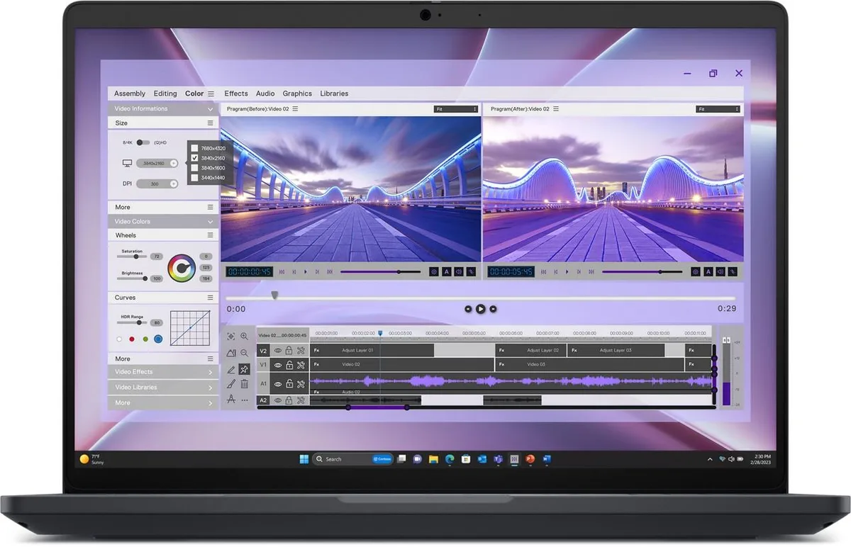 Black Dell Pro Max 16 laptop closed on a plain background