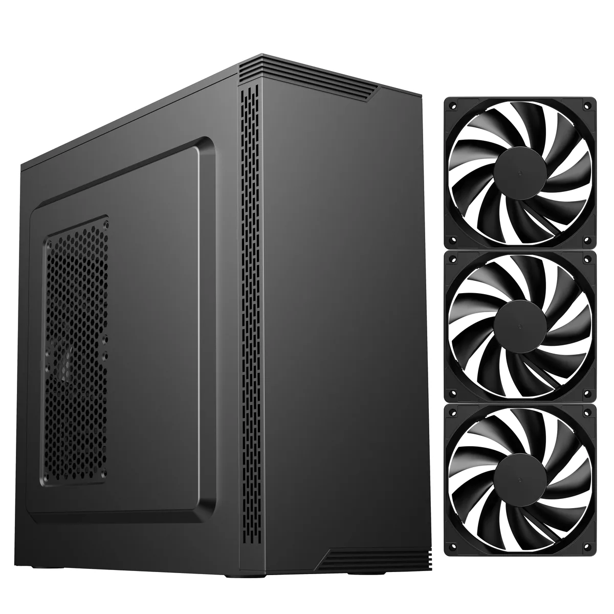 DIYPC DIYPC DIY-S05-BK ATX mid-tower PC case, black — toote foto