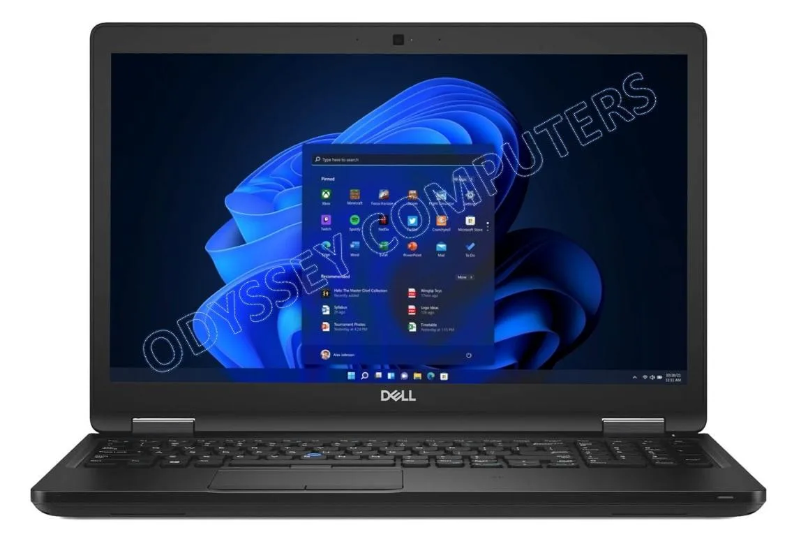 Silver Dell Latitude 5591 15.6 inch laptop open showing keyboard and screen