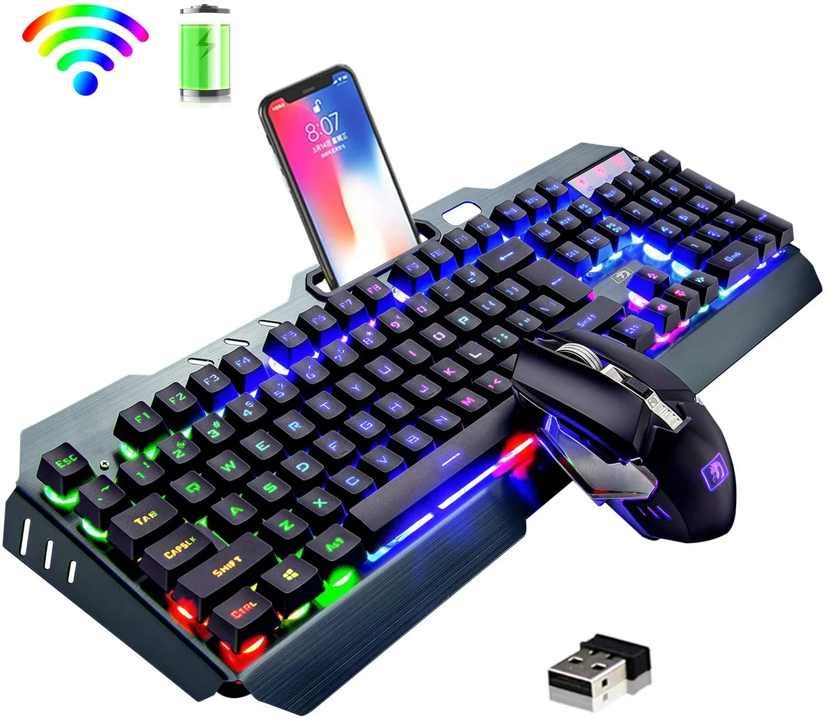 THE ORDINARY THE ORDINARY K670 Wireless Gaming Keyboard Rainbow LED 3800mAh — product photo
