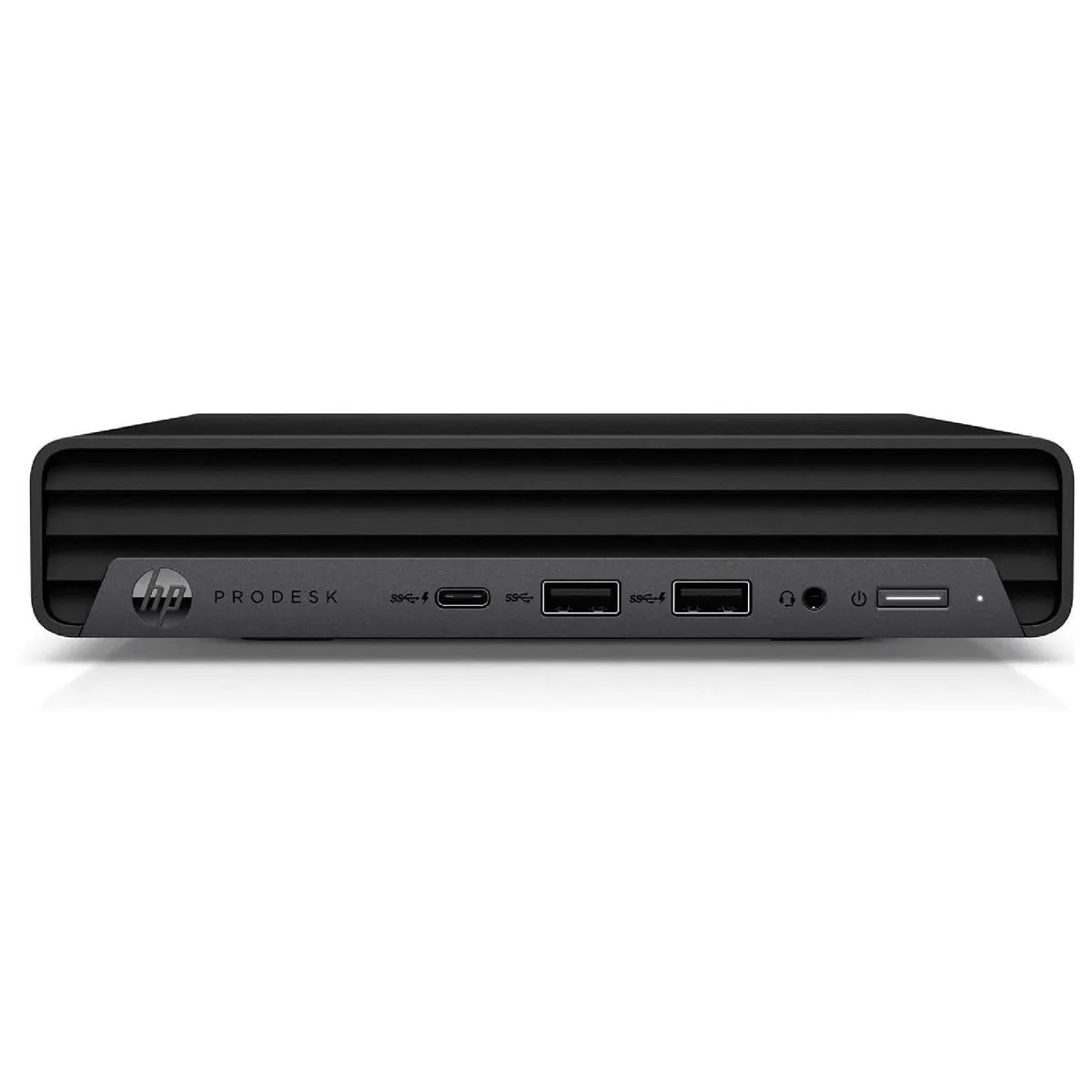 Compact gray mini desktop PC, small cube form factor