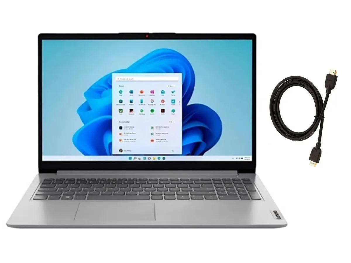 Grey Lenovo IdeaPad 1i 15.6 inch laptop closed lid smooth matte finish