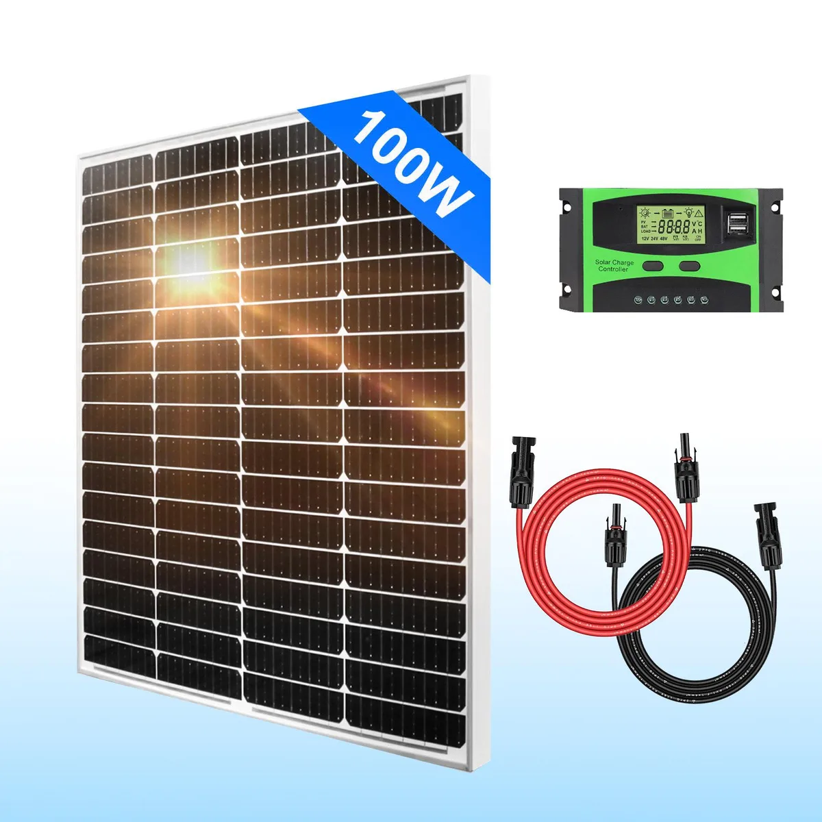 PFCTART PFCTART 100W Monocrystalline Solar Panel Kit 12V — termékfotó
