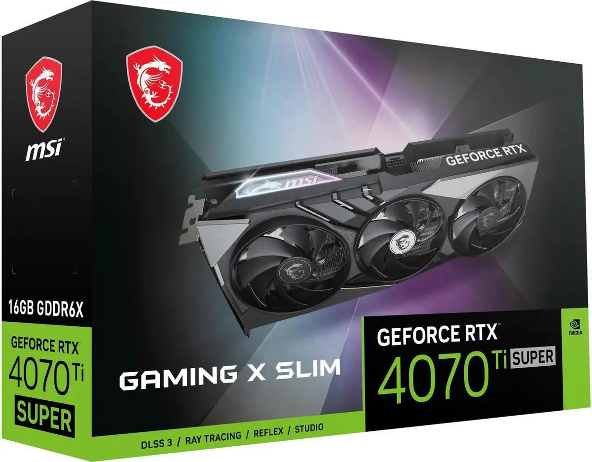 MSI MSI GeForce RTX 4070 Ti SUPER 16G Gaming X Slim graphics card — 商品写真
