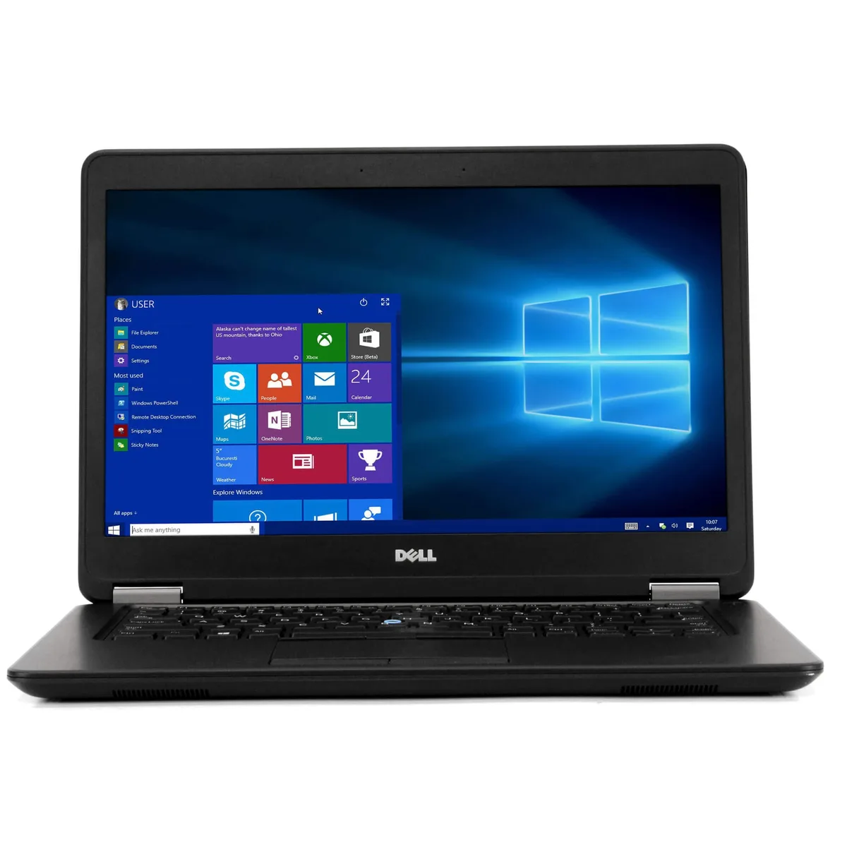 Black 14 inch Dell Latitude E7450 laptop closed lid
