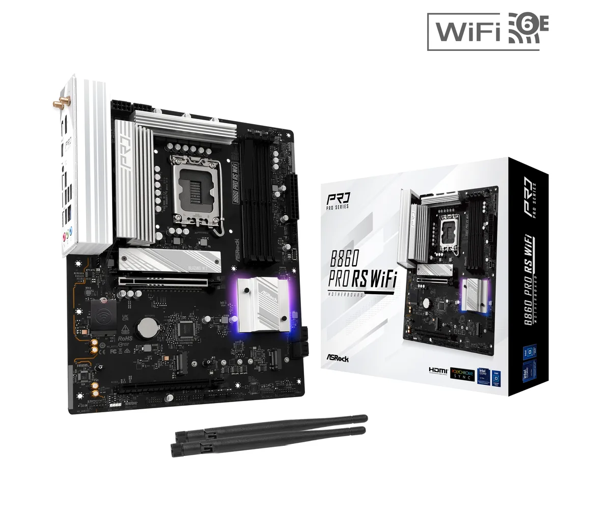 ASRock ASRock B860 Pro RS WiFi Intel motherboard — product photo