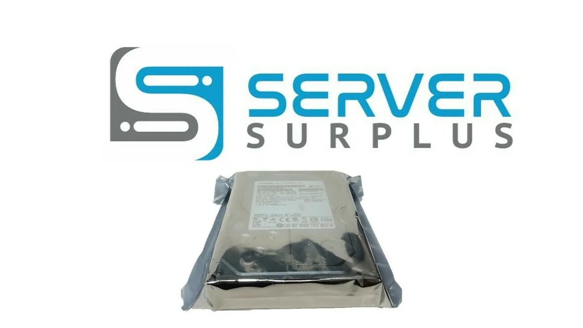 Silver 3.5 inch SAS hard drive with green circuit board visible