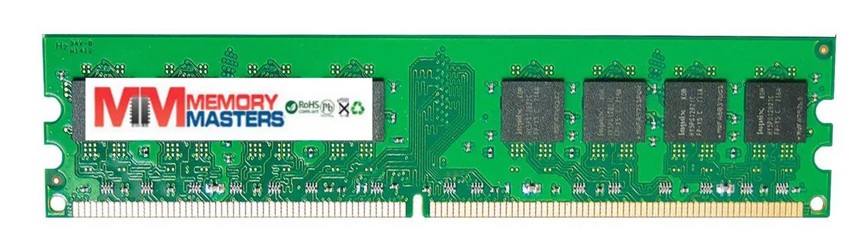 Green 240-pin DDR2 desktop memory module with black chips