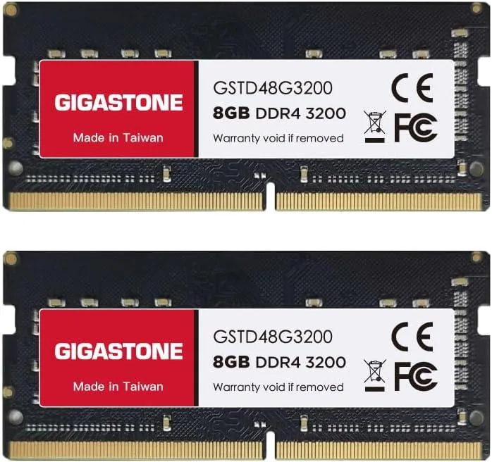 Gigastone Corporation Gigastone DDR4-8S-3200 16GB (2x8GB) DDR4 3200MHz CL22 SODIMM laptop RAM — photo du produit