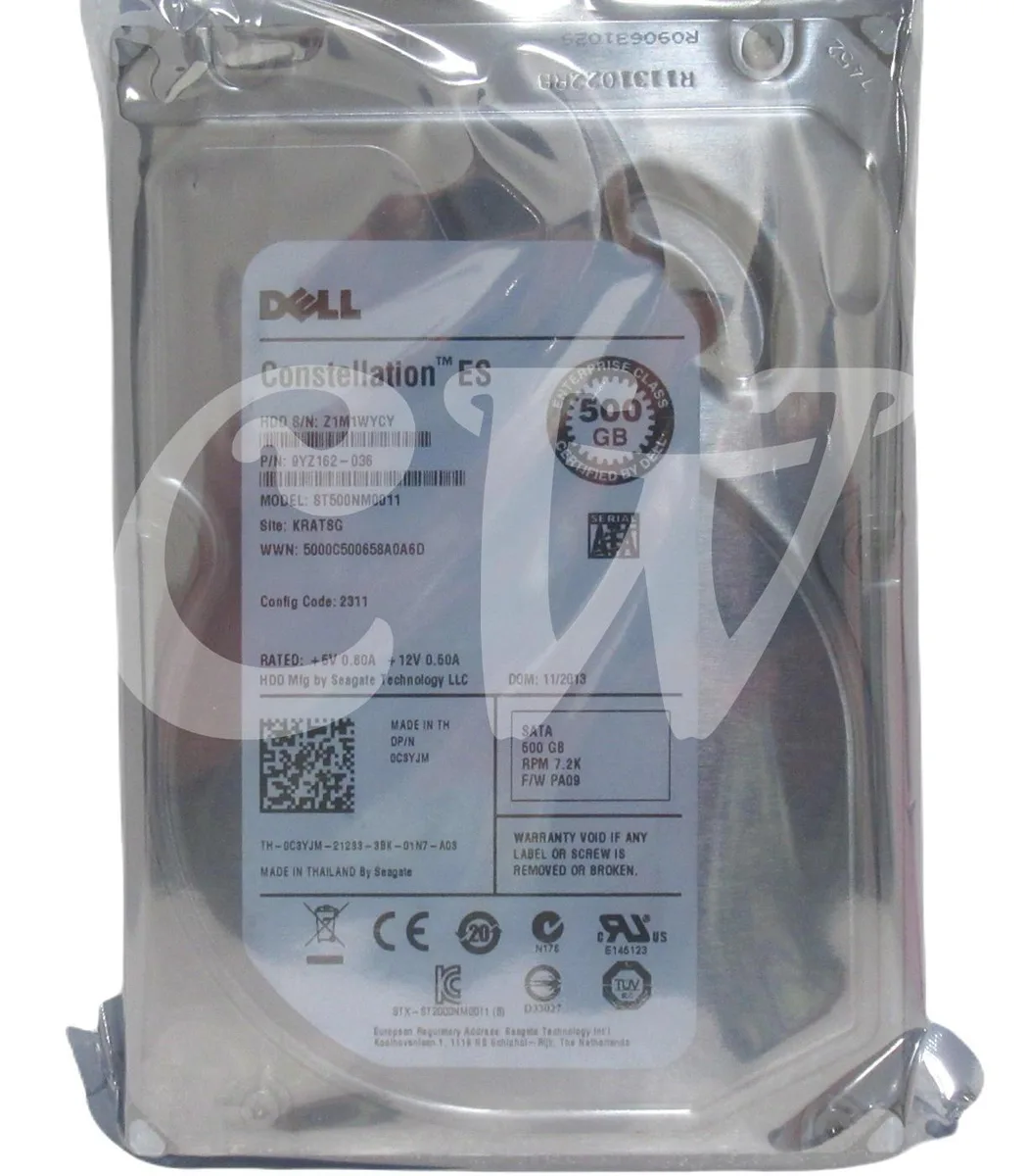 Silver 3.5-inch SATA hard drive with black label and circuit board visible
