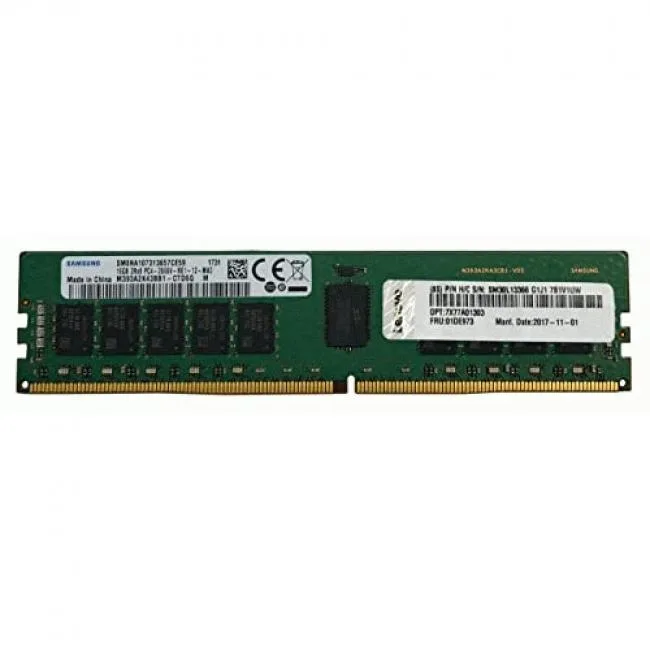 Green rectangular DIMM with black chips and gold edge contacts