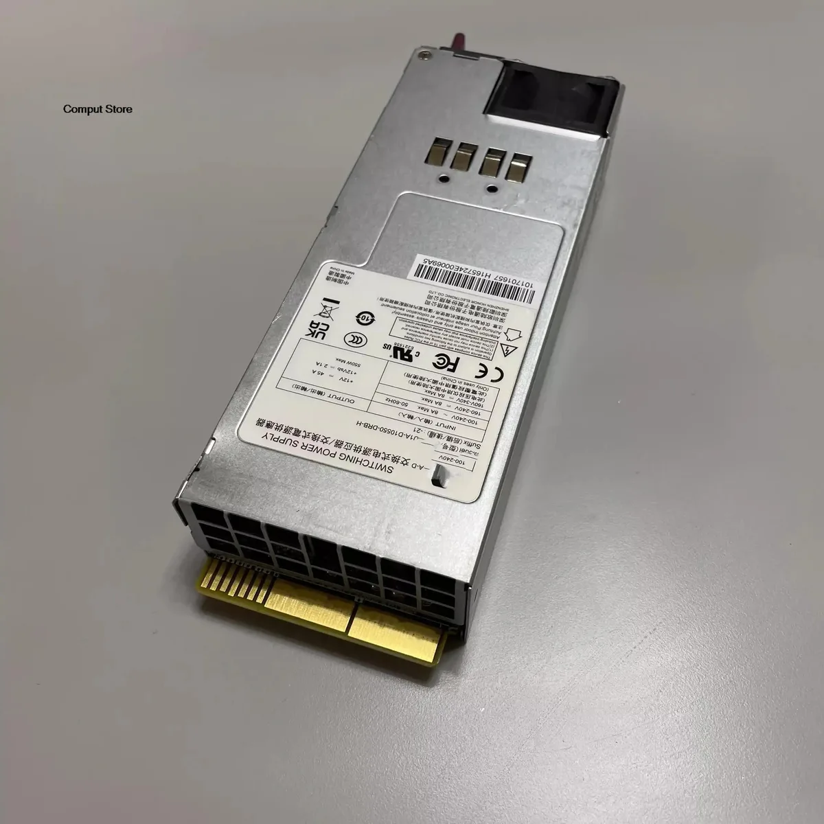 Rectangular ATX power supply unit, matte metal finish, 550W label visible