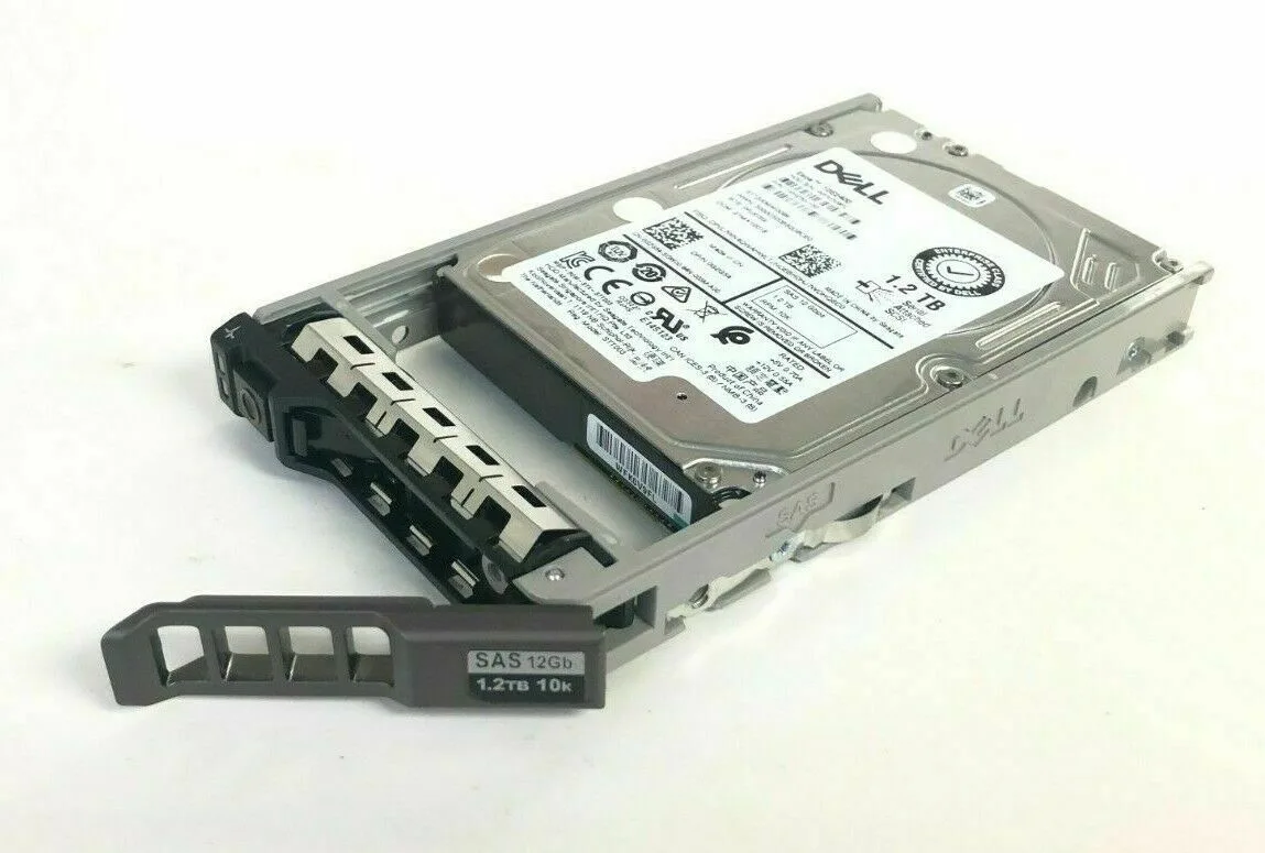 Silver 2.5 inch SAS hard drive in black Dell caddy