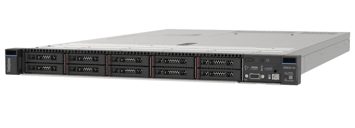 Lenovo Lenovo ThinkSystem SR630 V3 7D731000NA rack server 1x Xeon Silver 4410T 2.7 GHz 64GB 3x1.92TB SSD 2x1100W — product photo