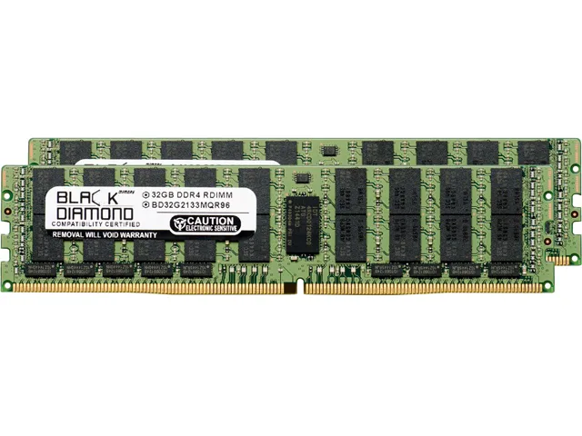 Black Diamond Memory Black Diamond Memory BD32GX22133MQR96 64GB (2 x 32GB) DDR4 2133 ECC Registered server RAM — ภาพสินค้า