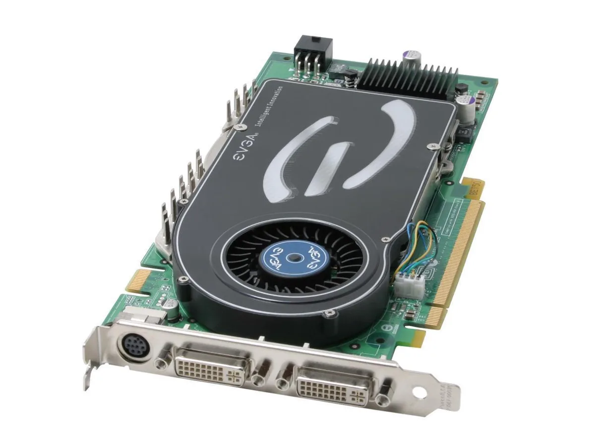 EVGA GeForce 7800GTX graphics card with dual DVI ports and metal bracket