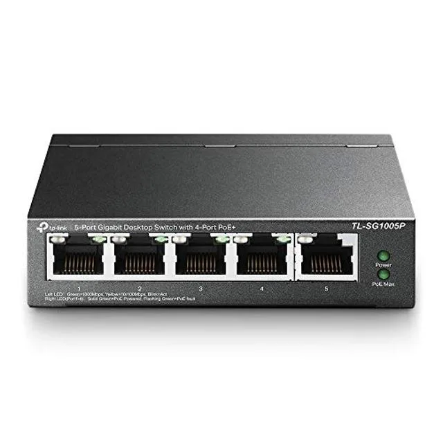 TP-Link TP-Link TL-SG1005P 5-port Gigabit PoE+ switch 4×30 W 65 W budget — foto produk