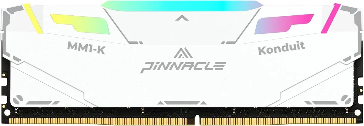 White DDR4 module with RGB aluminium heat spreader