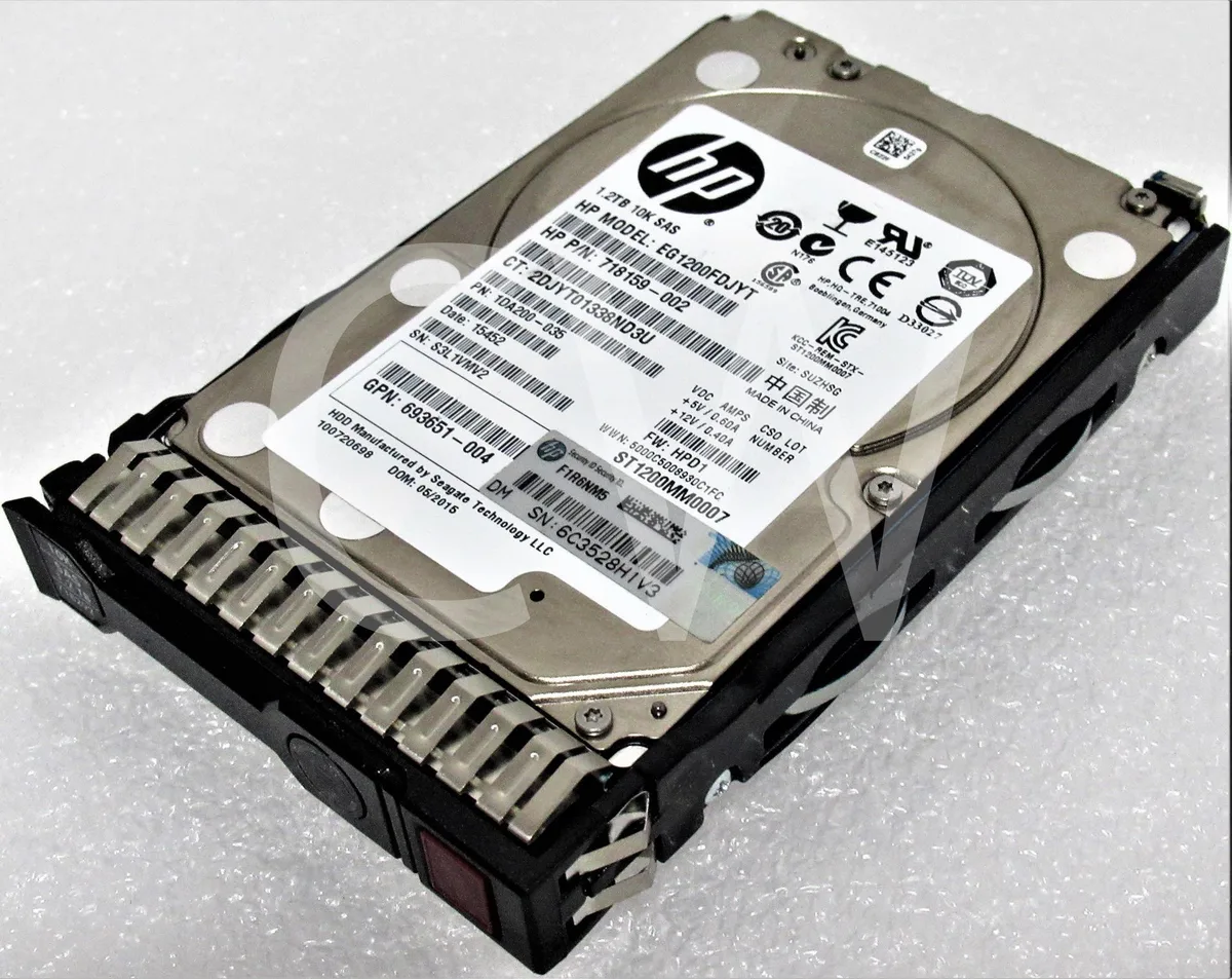 Silver 2.5 inch SAS hard drive in black smart carrier caddy