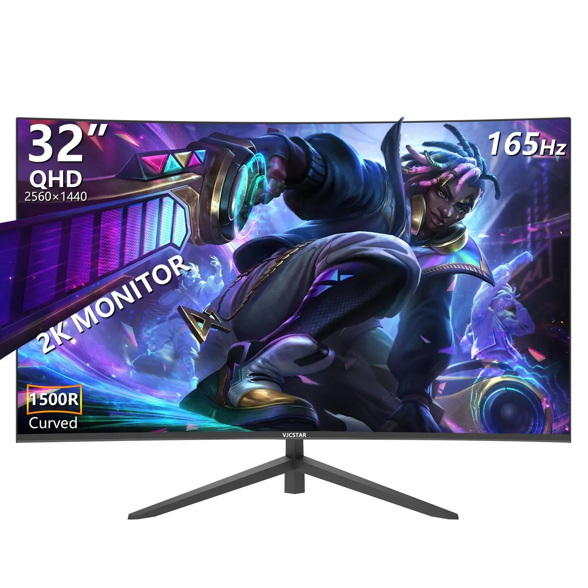VJCSTAR VJCSTAR 32" 2560x1440 165Hz 1500R Curved Gaming Monitor — photo du produit