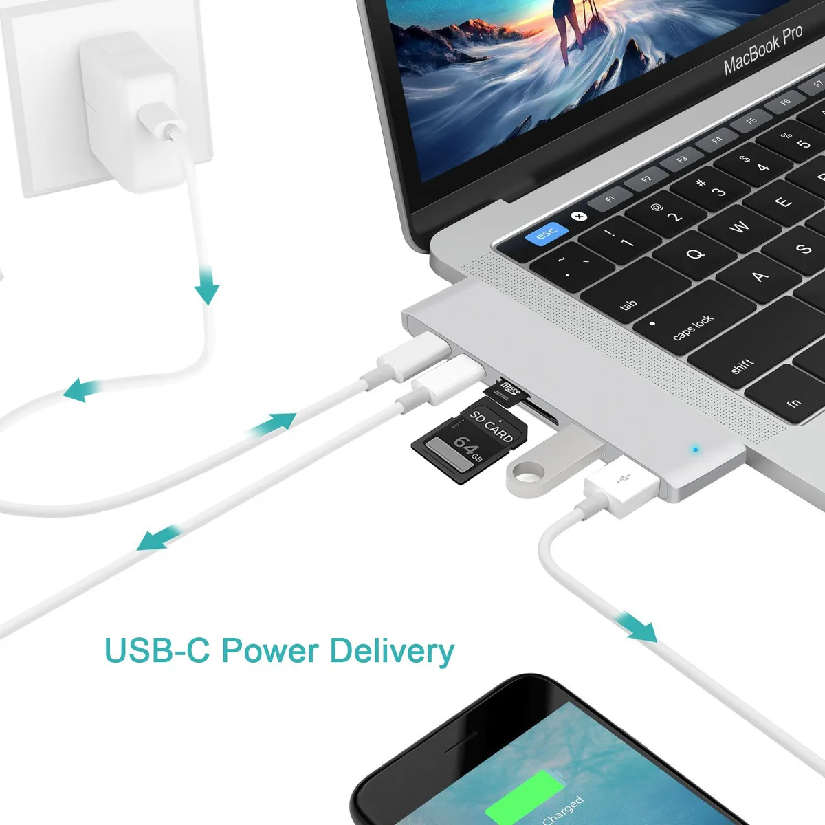 LUOM LUOM PB-9634 6-in-1 Card Reader Silver — product photo