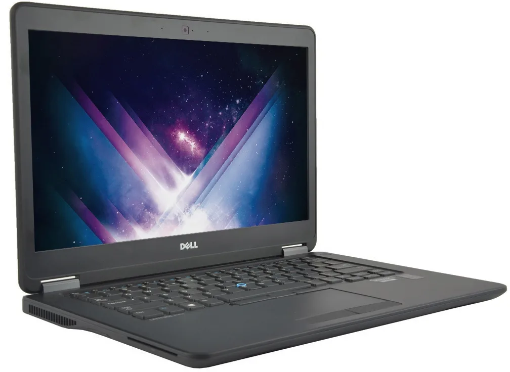 Black Dell Latitude E7450 laptop, 14 inch non-touch HD screen, slim profile