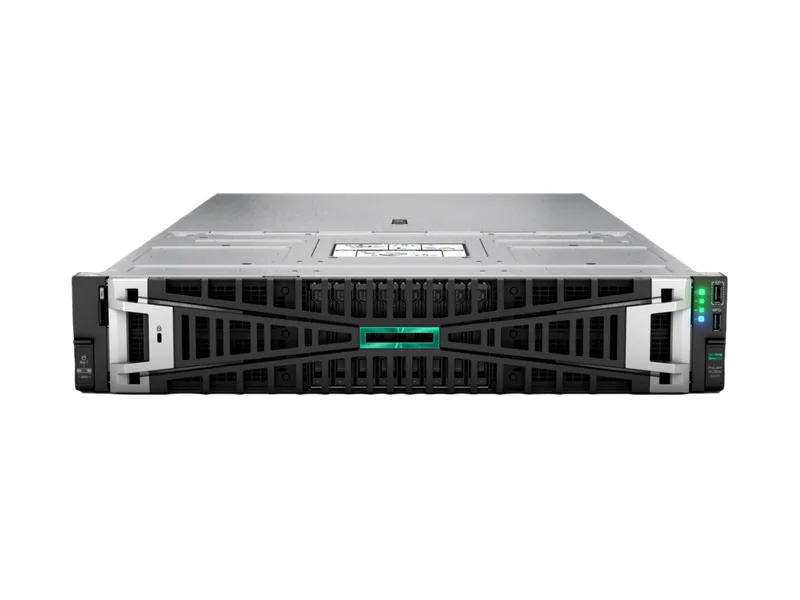 Silver 2U rack server with eight front drive bays