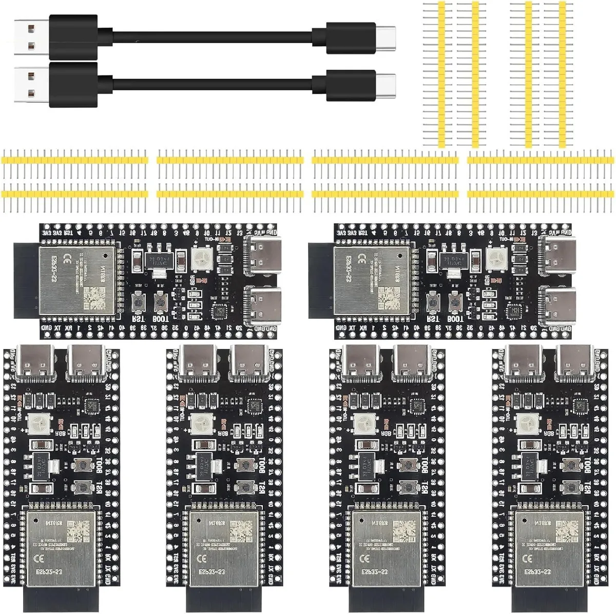 MCDODO MCDODO ESP32-S3 DevKit S3 44-pin 8MB PSRAM 6-pack with 2×50 cm USB-C cables — 商品照片